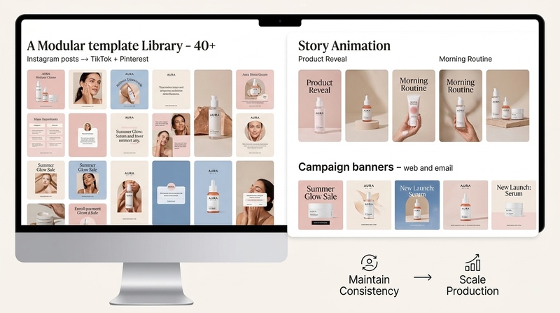 Aura Skincare — Digital Content Design project by Abdelmoumen Soussi